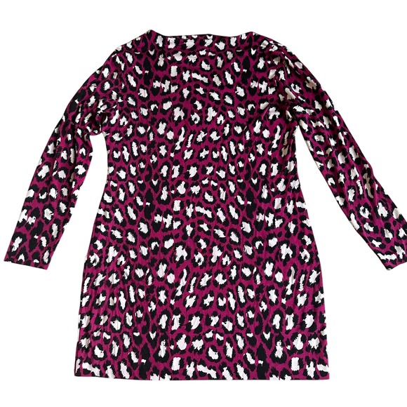 Diane Von‎ Furstenberg Reina Silk Dress Womens 12 Leopard Animal Print Office - Picture 2 of 9